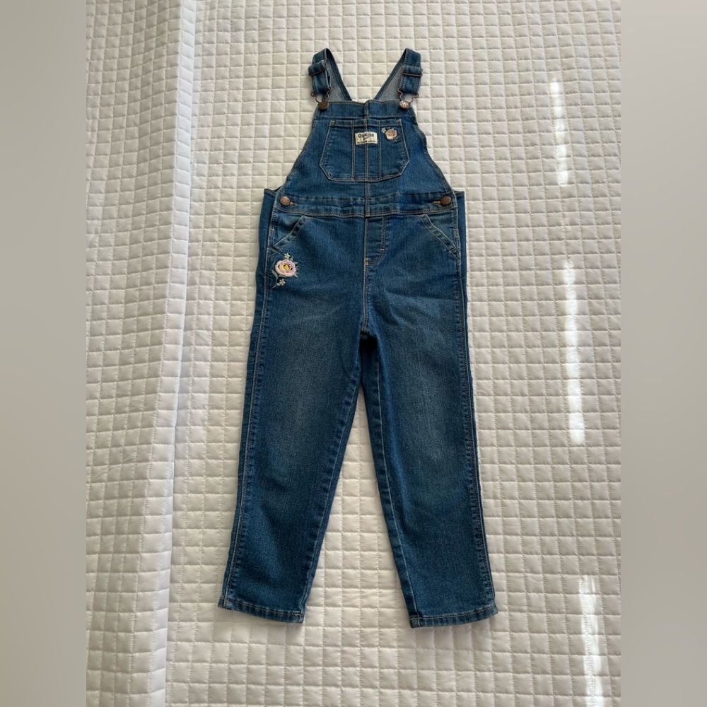OshKosh Girls Overalls With Floral Detail Size 5T